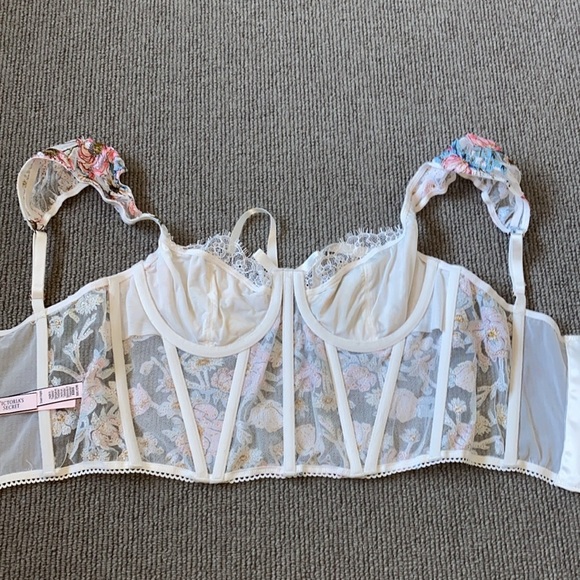 Victorias Secret Dream Angels Bustier floral lace sz 32C - Picture 7 of 11